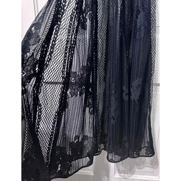 Maje Black Lace Sheer Cover Up Maxi Dress Size 1 - Picture 10 of 15